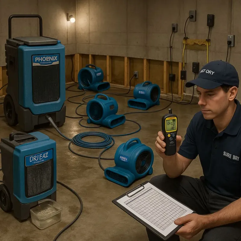 Structural Drying and Dehumidification process in Bamberg, SC